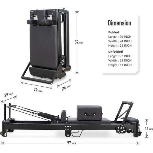 Aluminum Foldable Pilates Reformer for Home & Studio