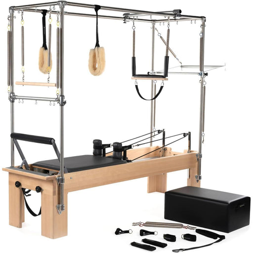 Aluminum Pilates Cadillac Reformer with Revo Footbar & Trapeze for Home & Studio