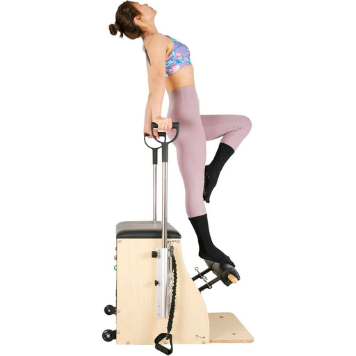 Maple Wood Split-Pedal Pilates Combo Chair with Handles for Home & Studio