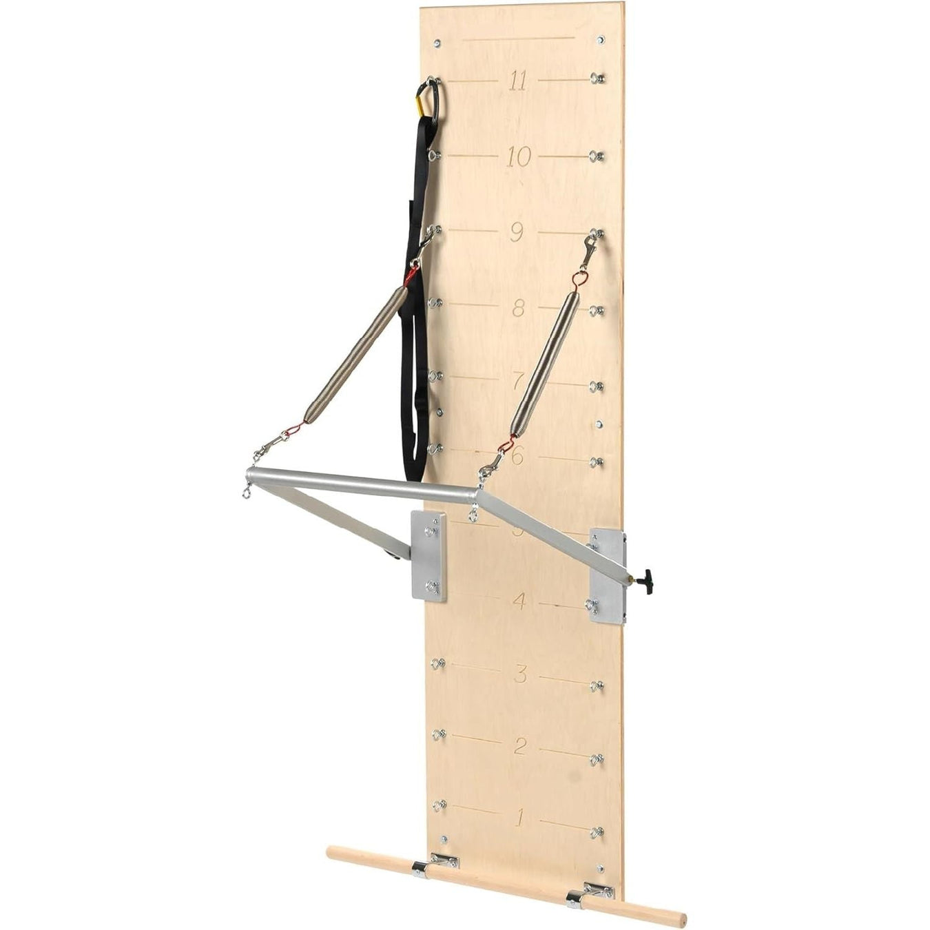Pilates Springboard Wall Unit with Push-Through Bar & Resistance Springs for Home & Studio