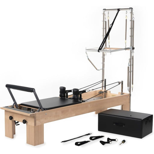 Studio Pilates Reformer Bundle with Sitting Box for Home & Studio
