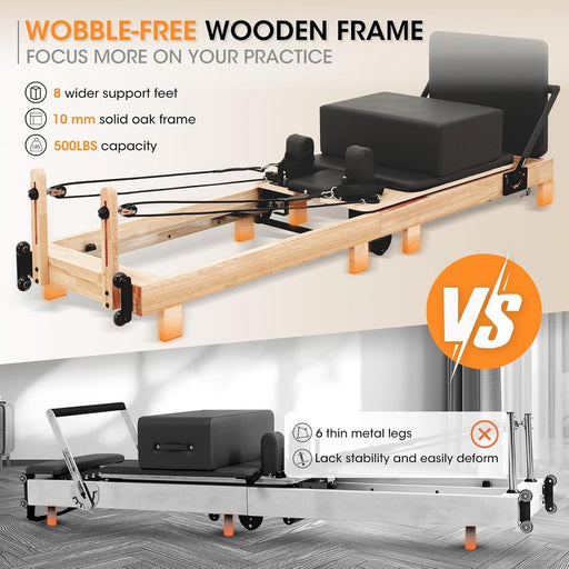 Wooden Studio Pilates Reformer with Springs & Jump Board