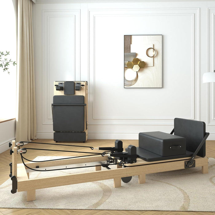 Wooden Studio Pilates Reformer with Springs & Jump Board